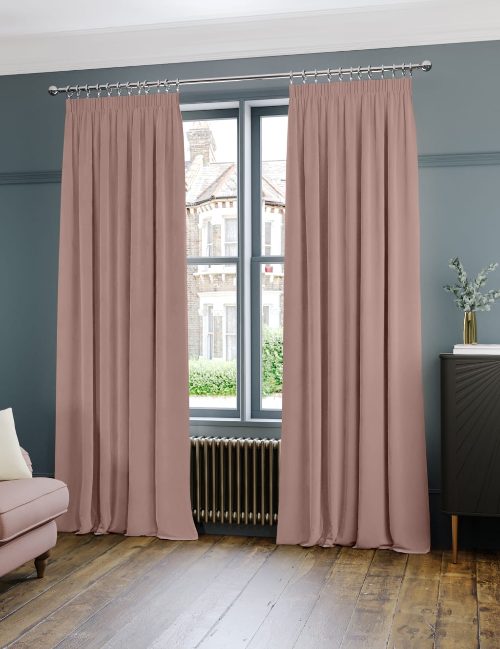 Velvet Pencil Pleat Ultra Thermal Curtains 3 of 8