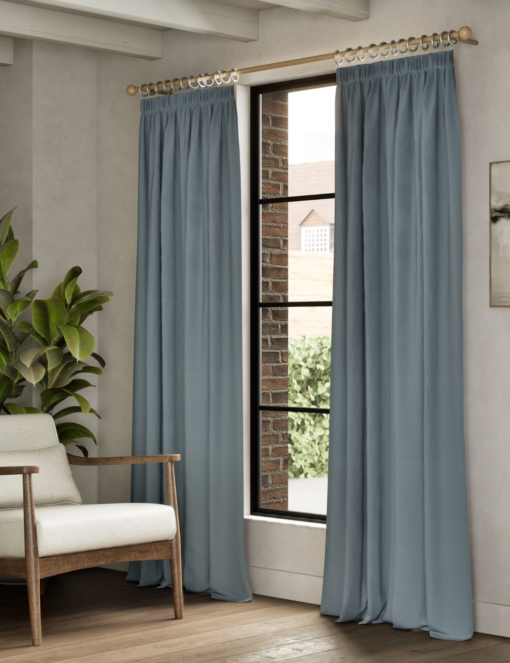 Brushed Pencil Pleat Blackout Thermal Curtains 3 of 4