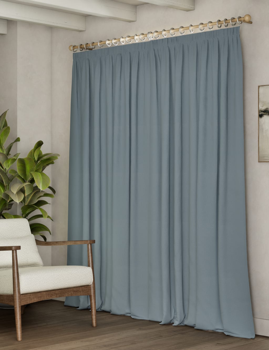 Brushed Pencil Pleat Blackout Thermal Curtains 4 of 4