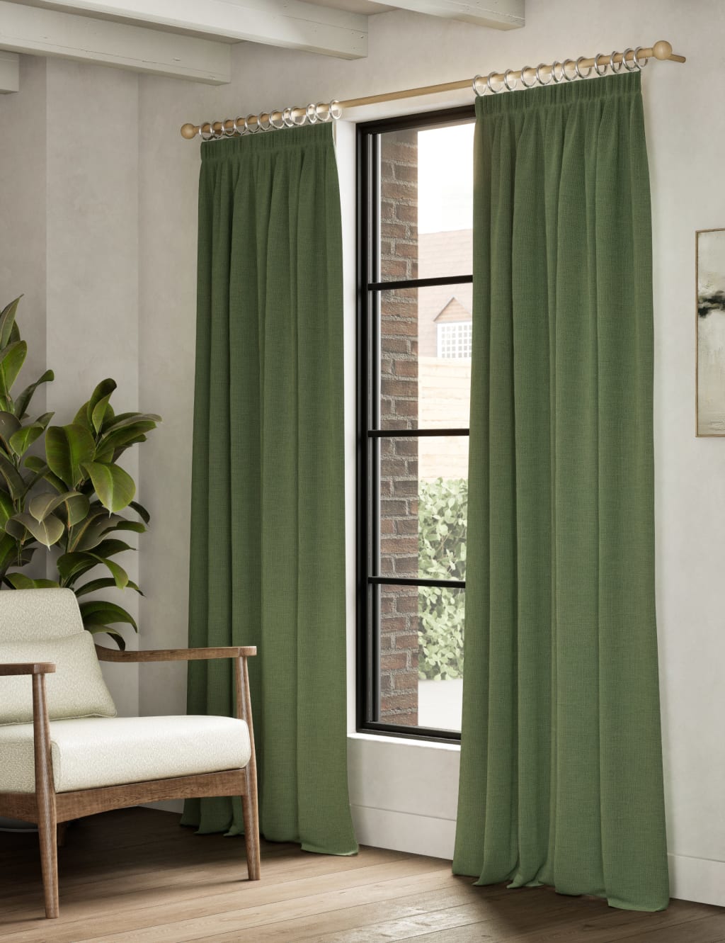 Brushed Pencil Pleat Blackout Thermal Curtains 3 of 5