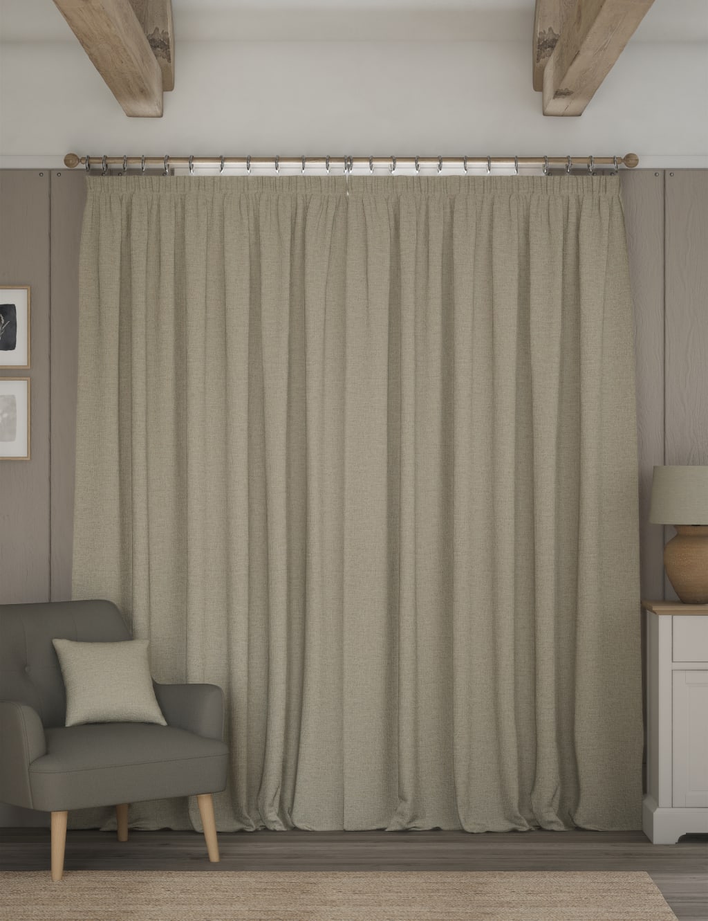 Brushed Pencil Pleat Blackout Thermal Curtains 4 of 4