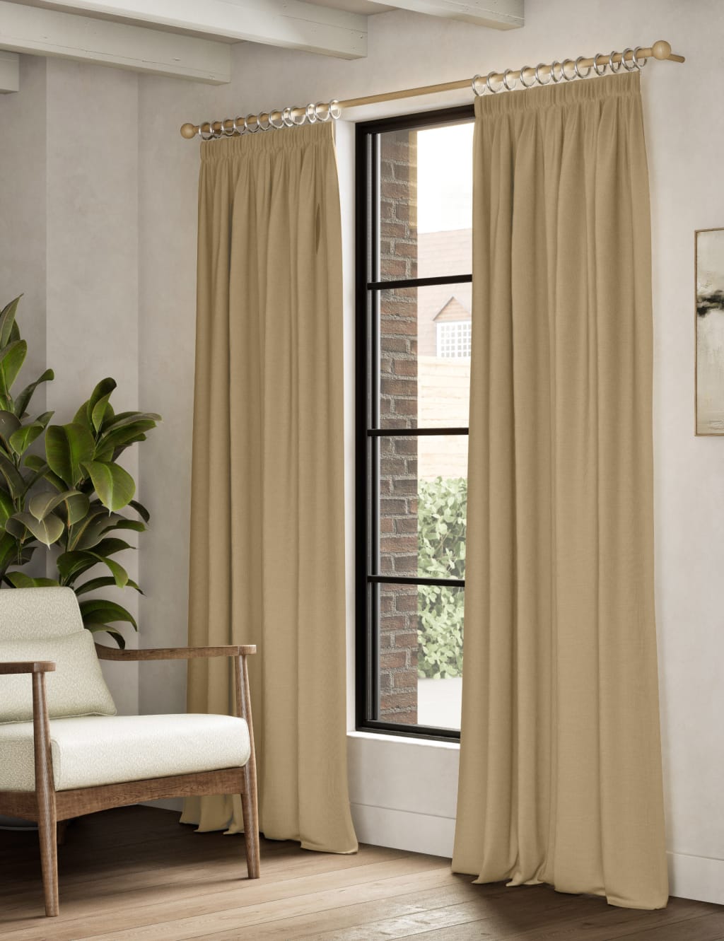 Brushed Pencil Pleat Blackout Thermal Curtains 3 of 5