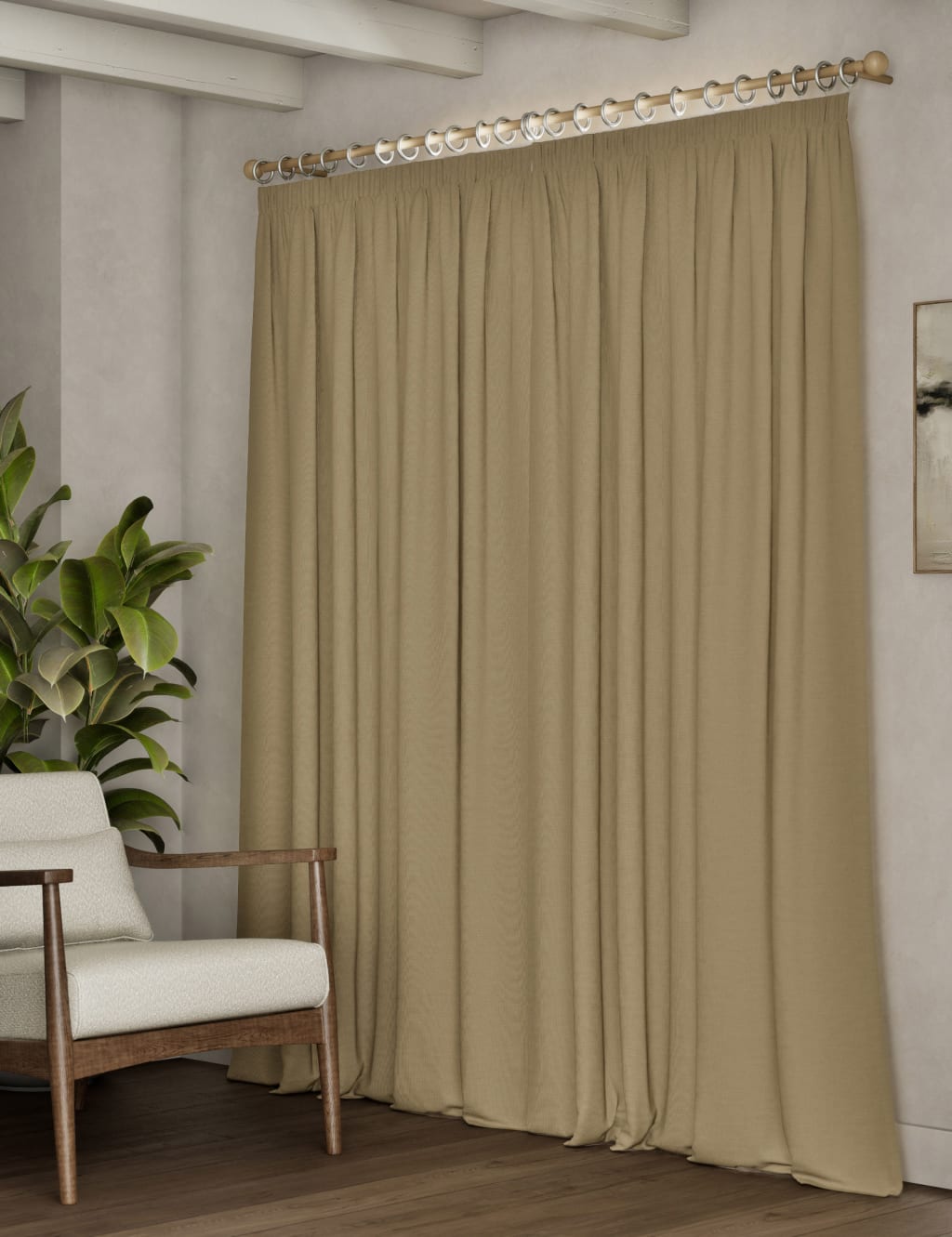 Brushed Pencil Pleat Blackout Thermal Curtains 4 of 5