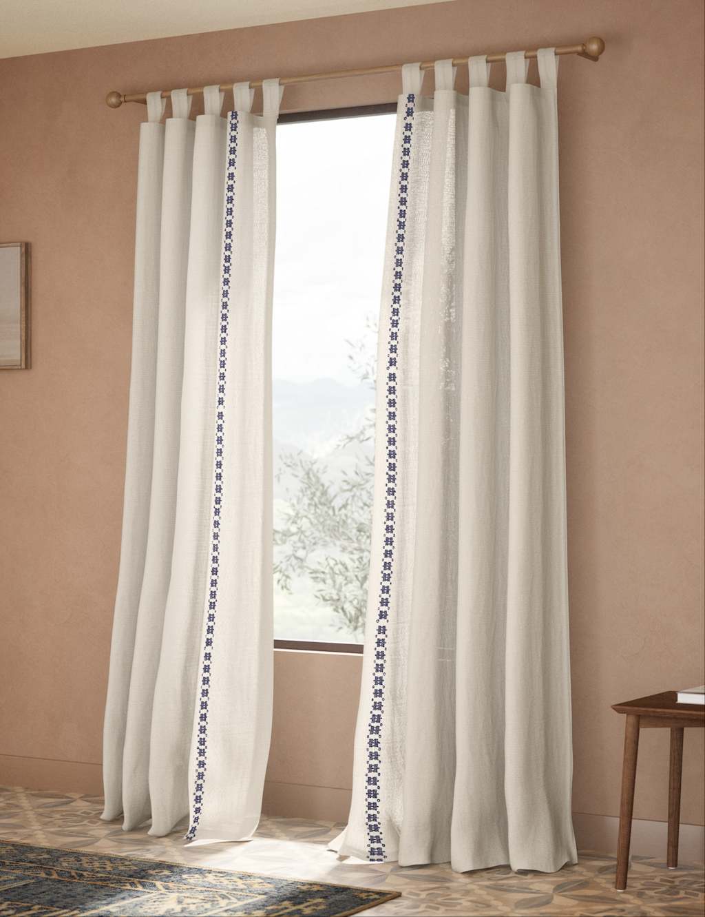 Pure Cotton Embroidered Sheer Curtains 3 of 4