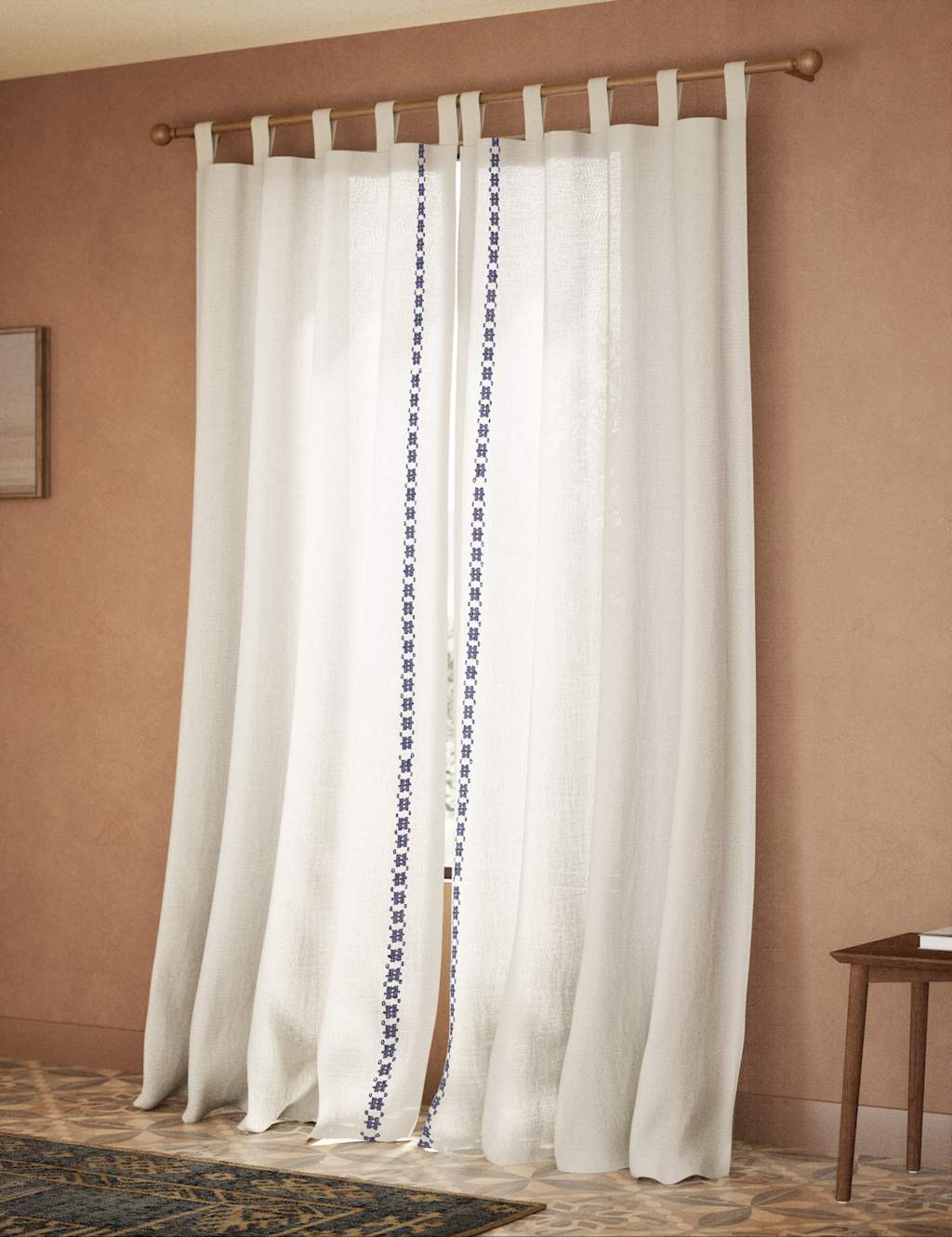 Pure Cotton Embroidered Sheer Curtains 4 of 4