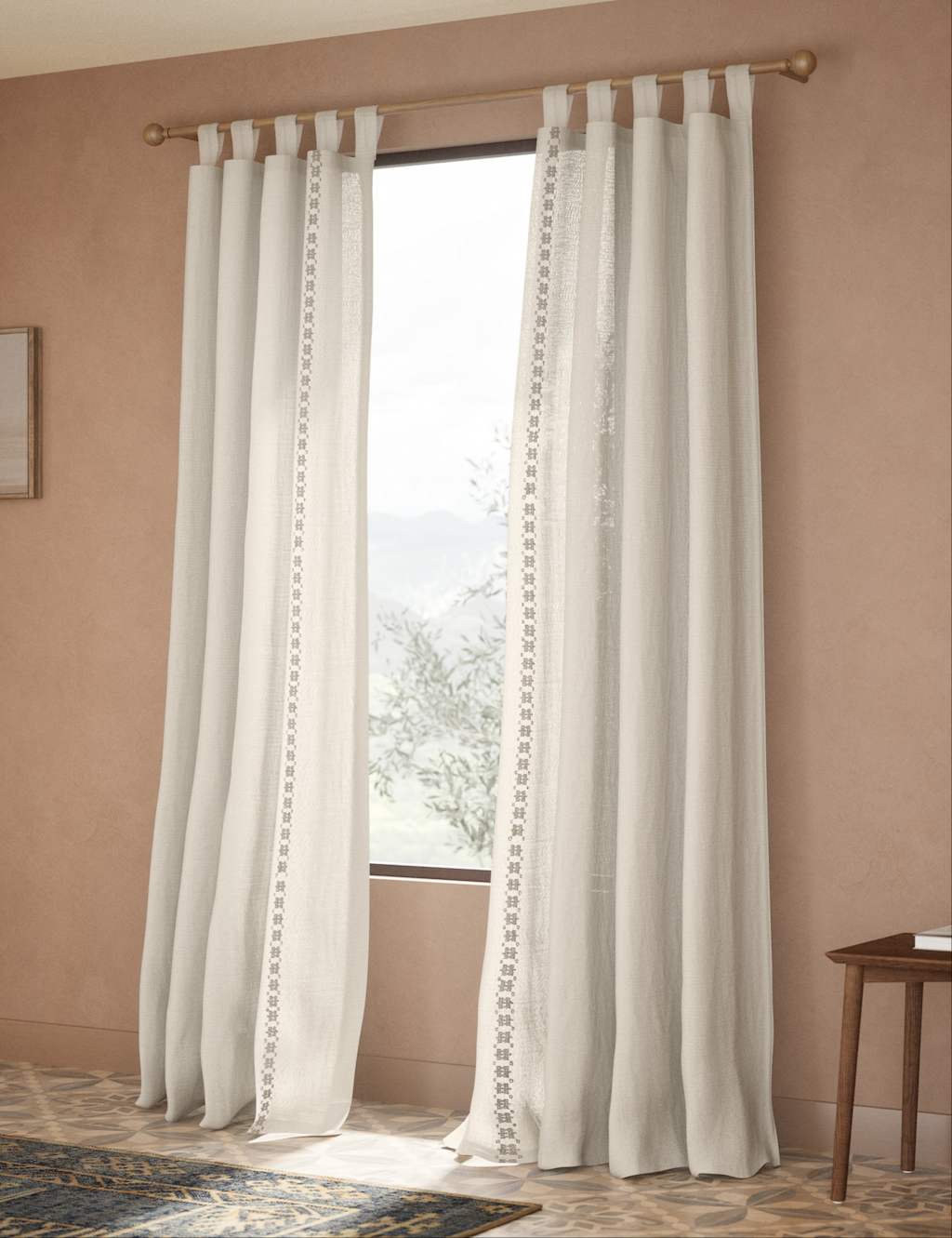 Pure Cotton Embroidered Sheer Curtains 3 of 4
