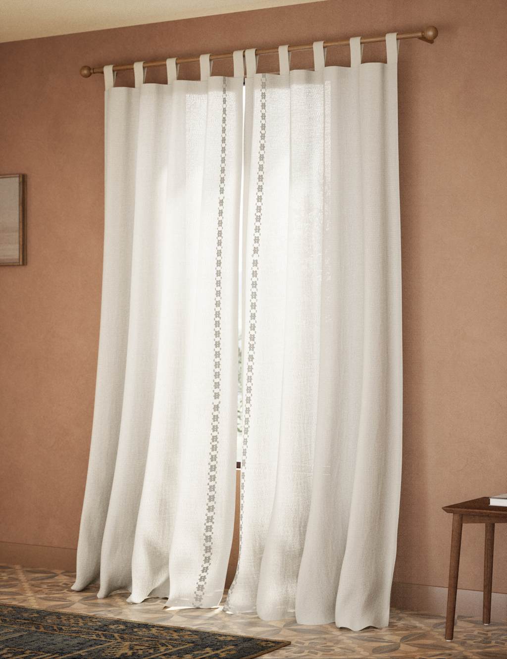 Pure Cotton Embroidered Sheer Curtains 4 of 4