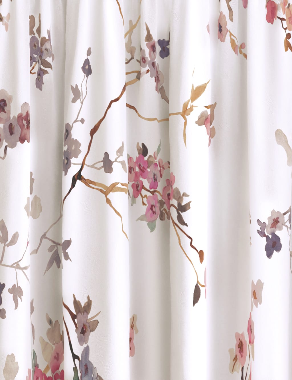 Sateen Cherry Blossom Pencil Pleat Blackout Curtains 2 of 4