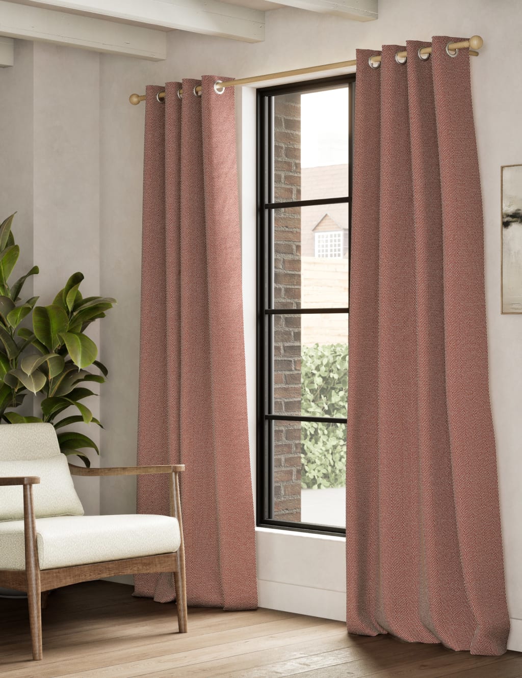 Herringbone Eyelet Curtains 3 of 5