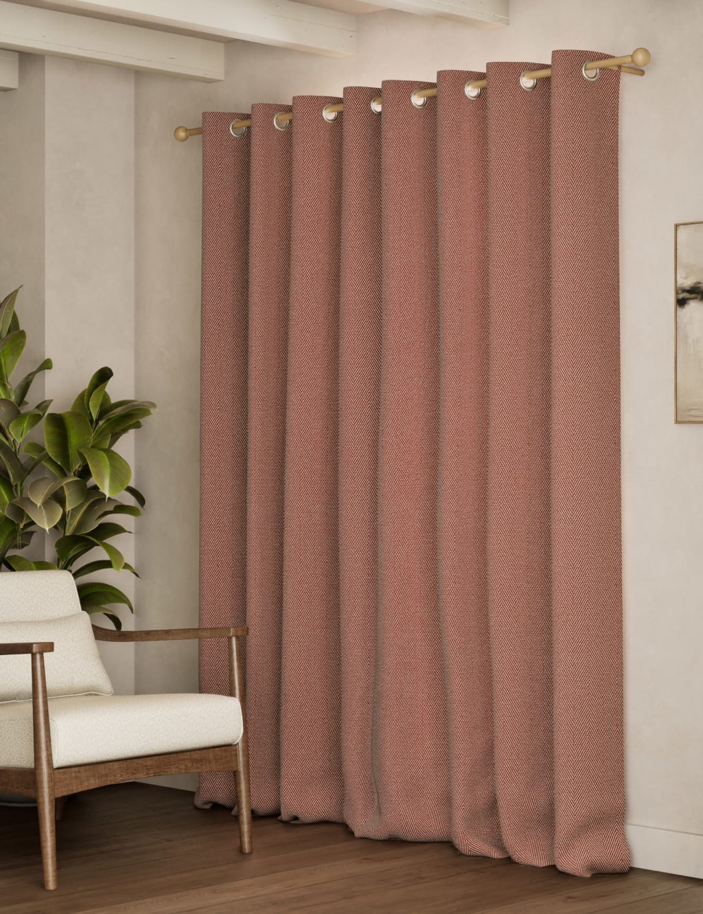 Herringbone Eyelet Curtains 4 of 5