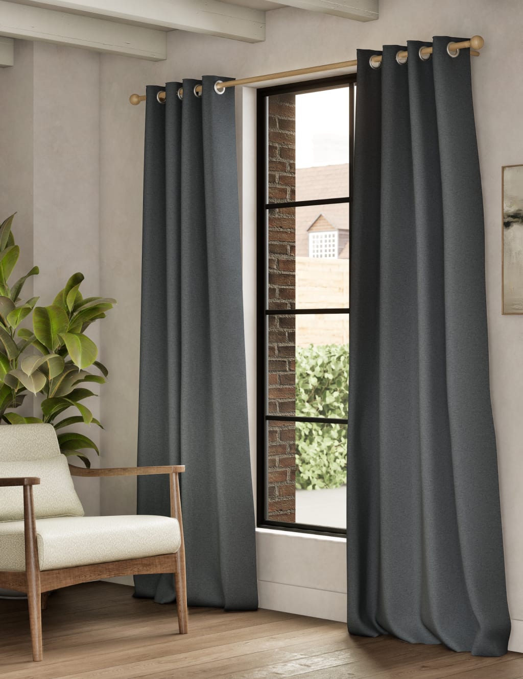 Brushed Eyelet Ultra Thermal Blackout Curtains 3 of 7