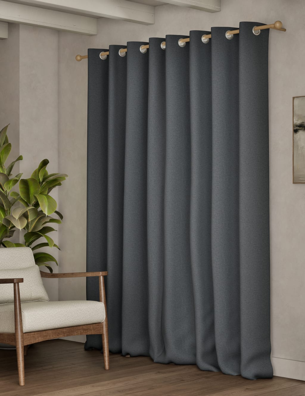 Brushed Eyelet Ultra Thermal Blackout Curtains 4 of 7
