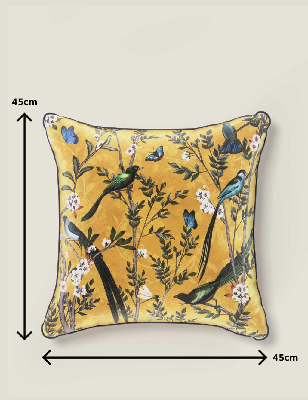 Yellow bird cushion top