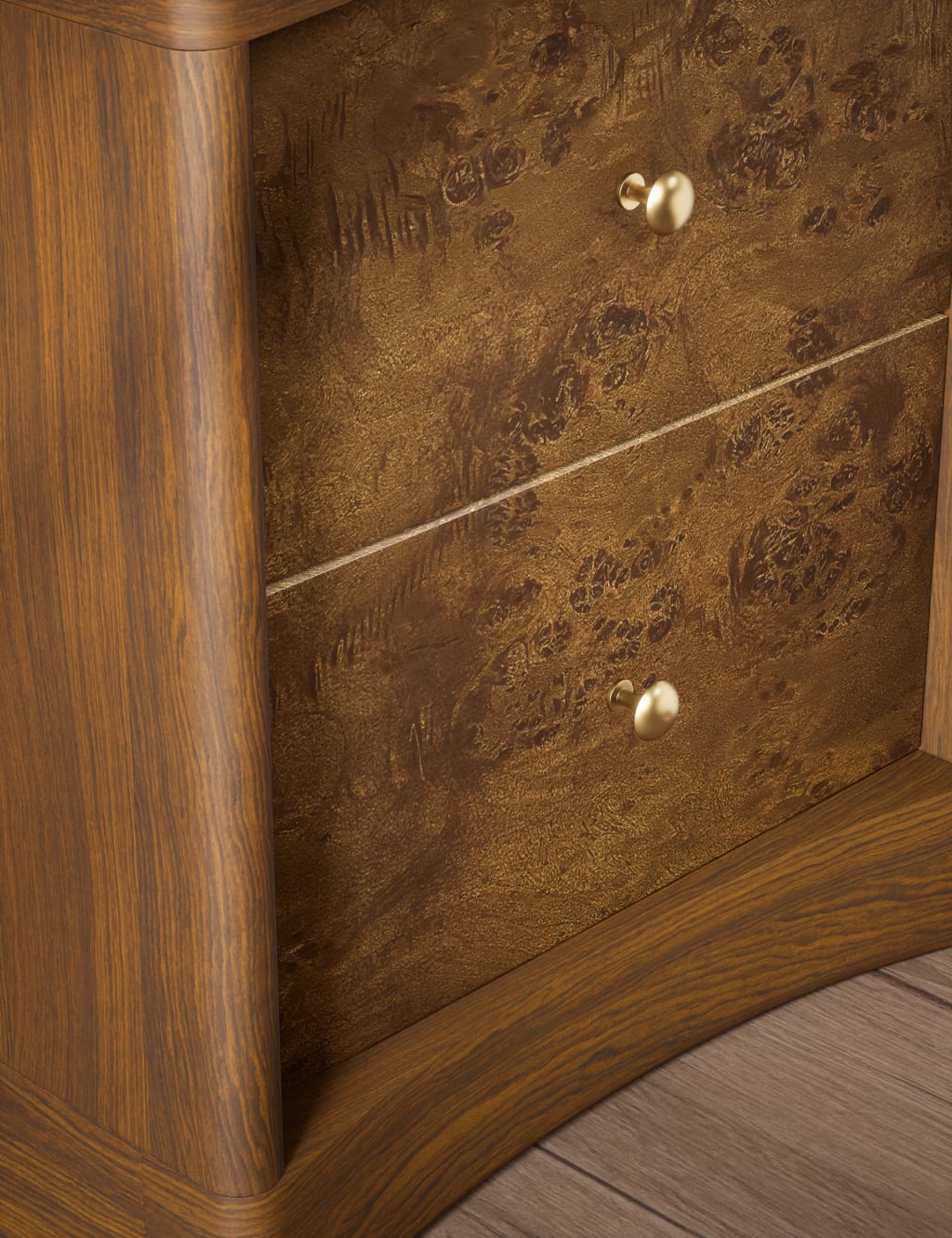 Burl Bedside Table 3 of 6