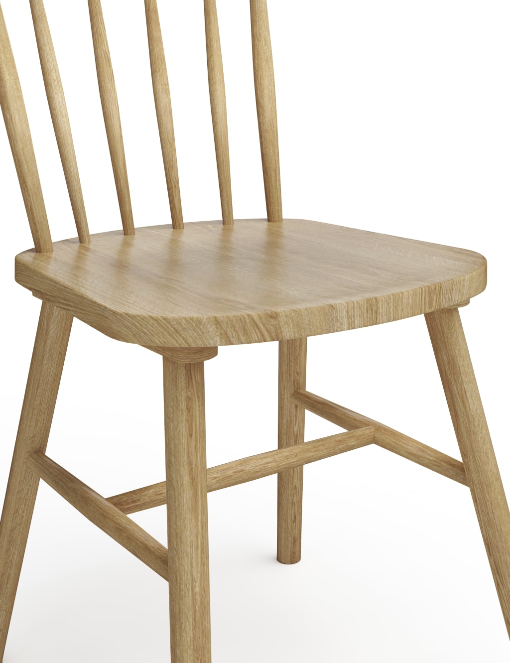 Set of 2 Oak Spindle Dining Chairs 4 of 7
