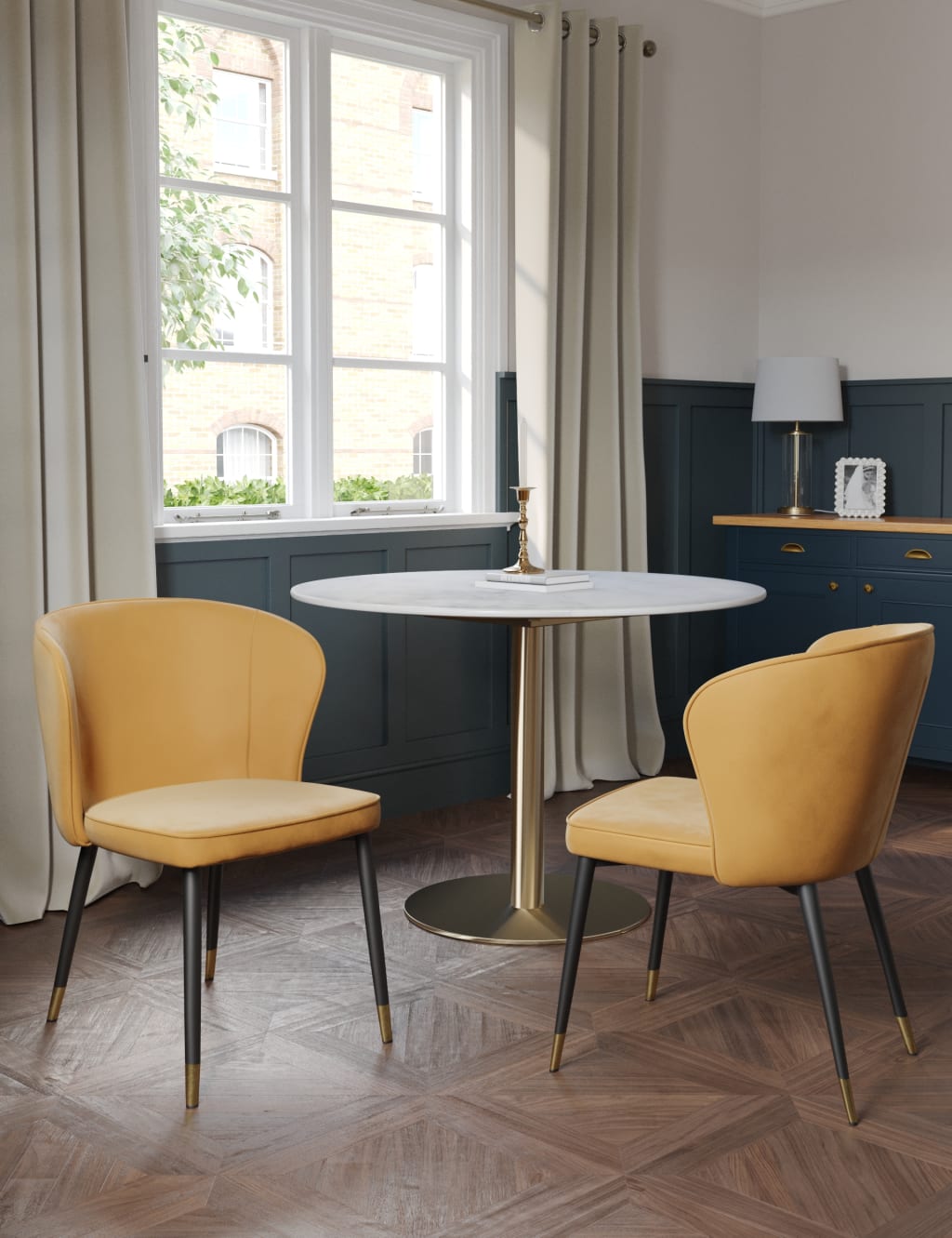 Set of 2 Palmer Velvet Dining Chairs 1 of 7