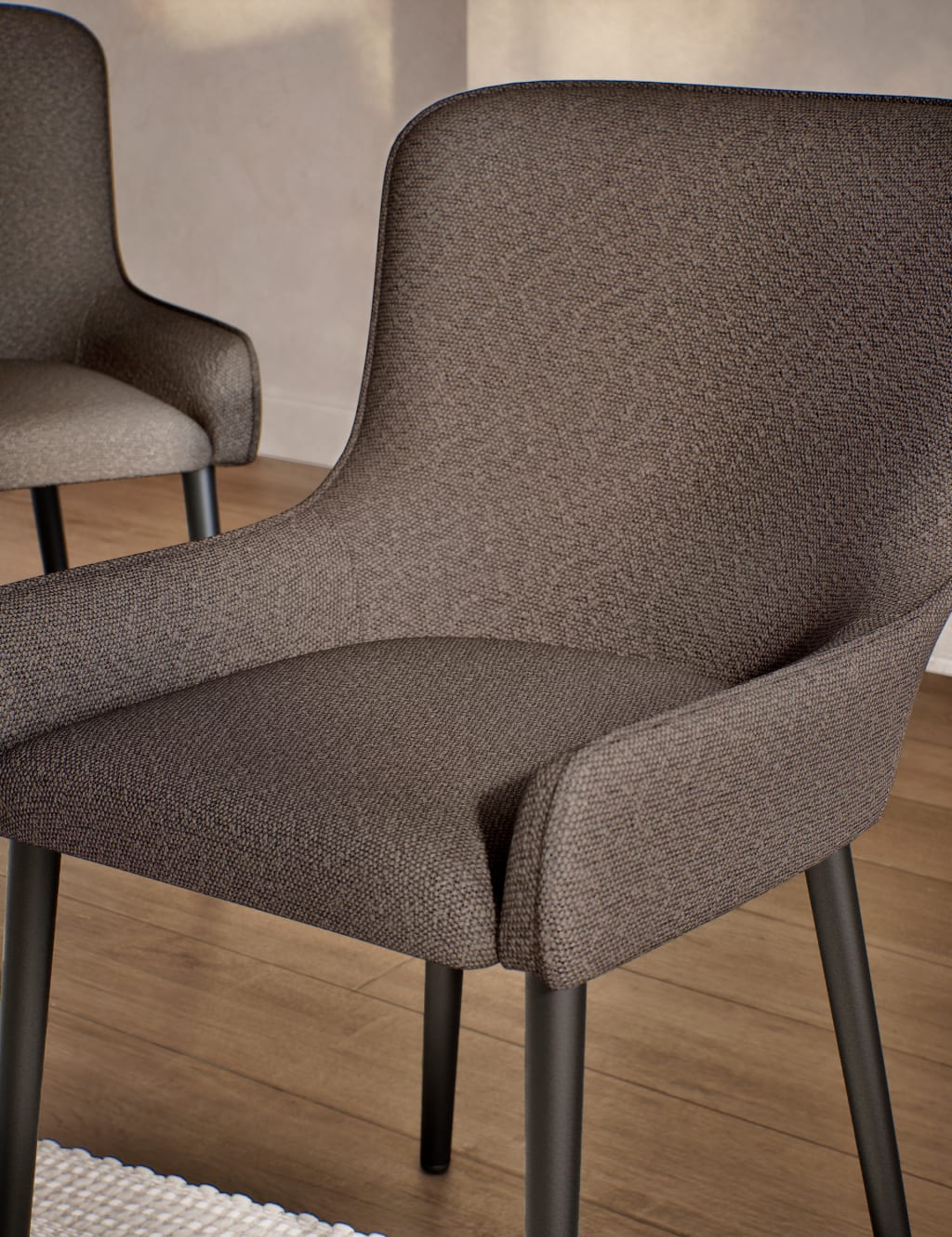 Set of 2 Braxton Boucle Dining Chairs 4 of 7