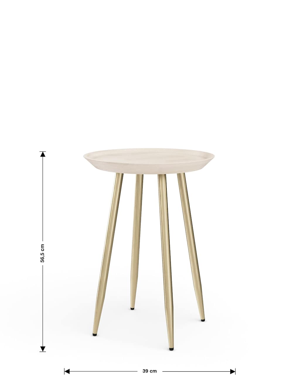 Round Mango Wood and Brass Side Table 6 of 7