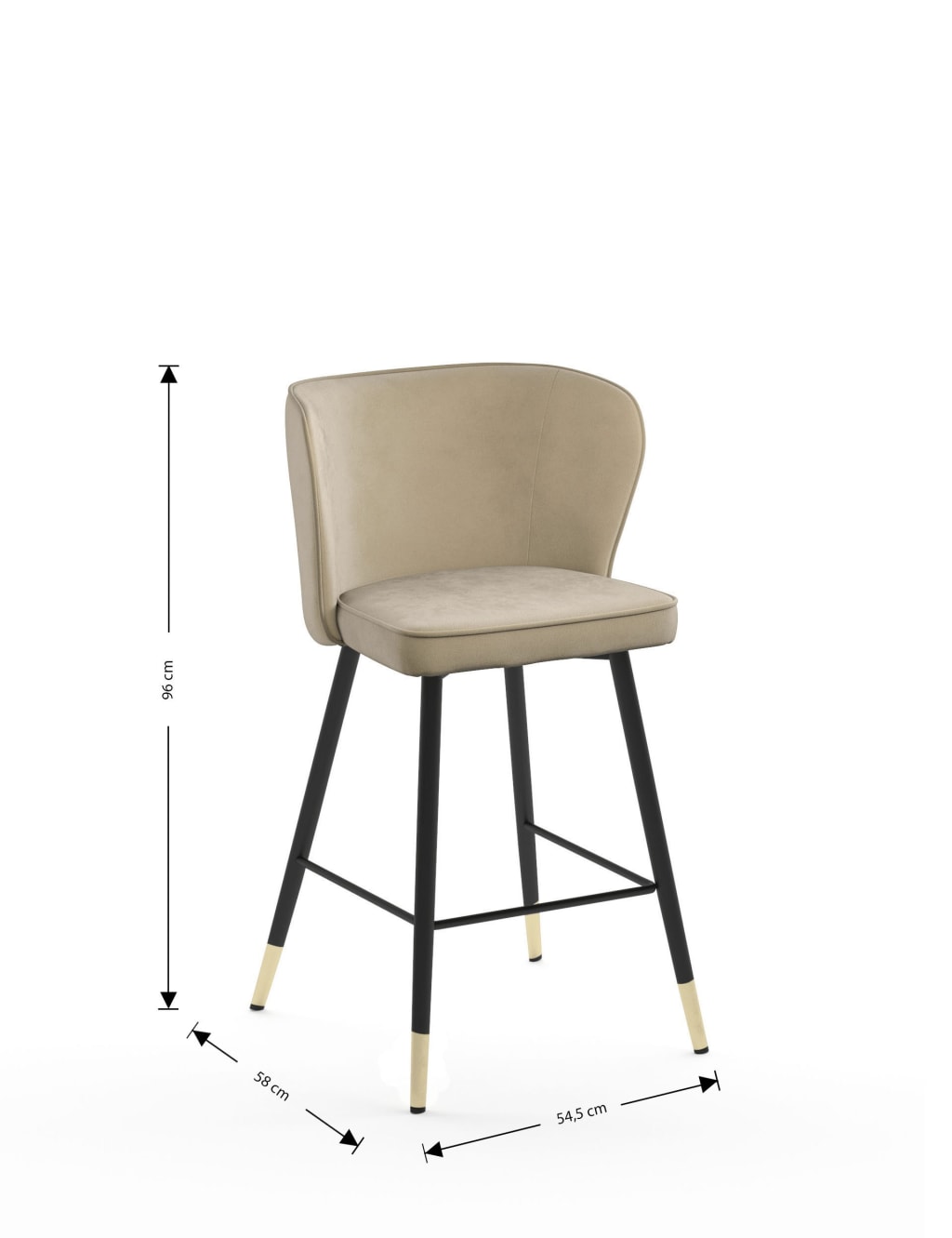 Palmer Velvet Barstool 6 of 7