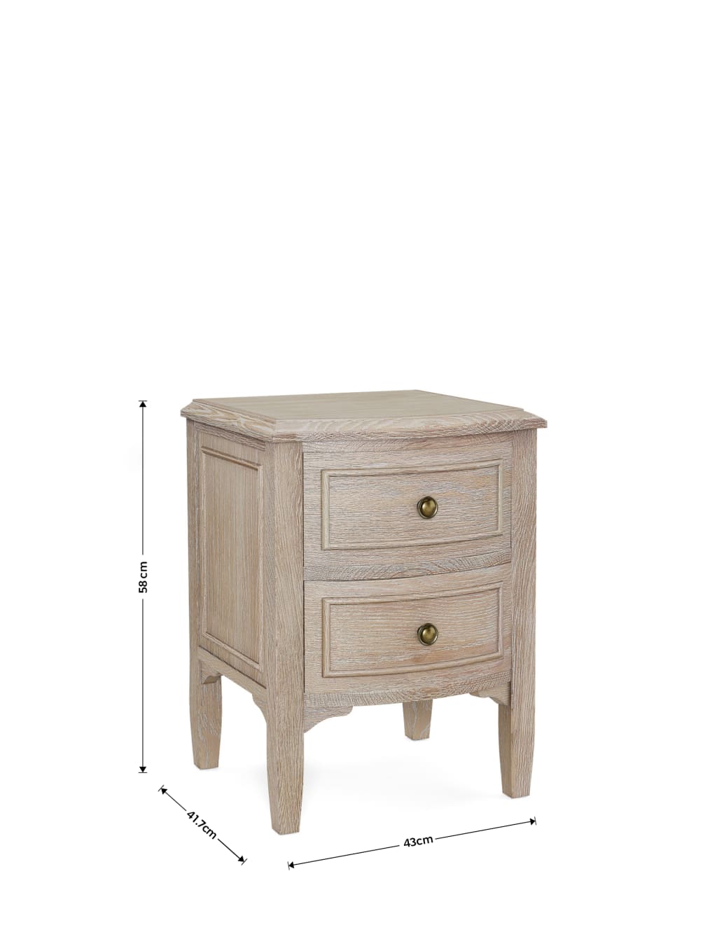 Crescent 2 Drawer Bedside Table 7 of 7