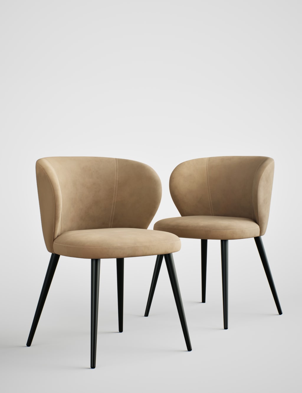 Set of 2 Molly Curve Dining Chairs 2 of 6