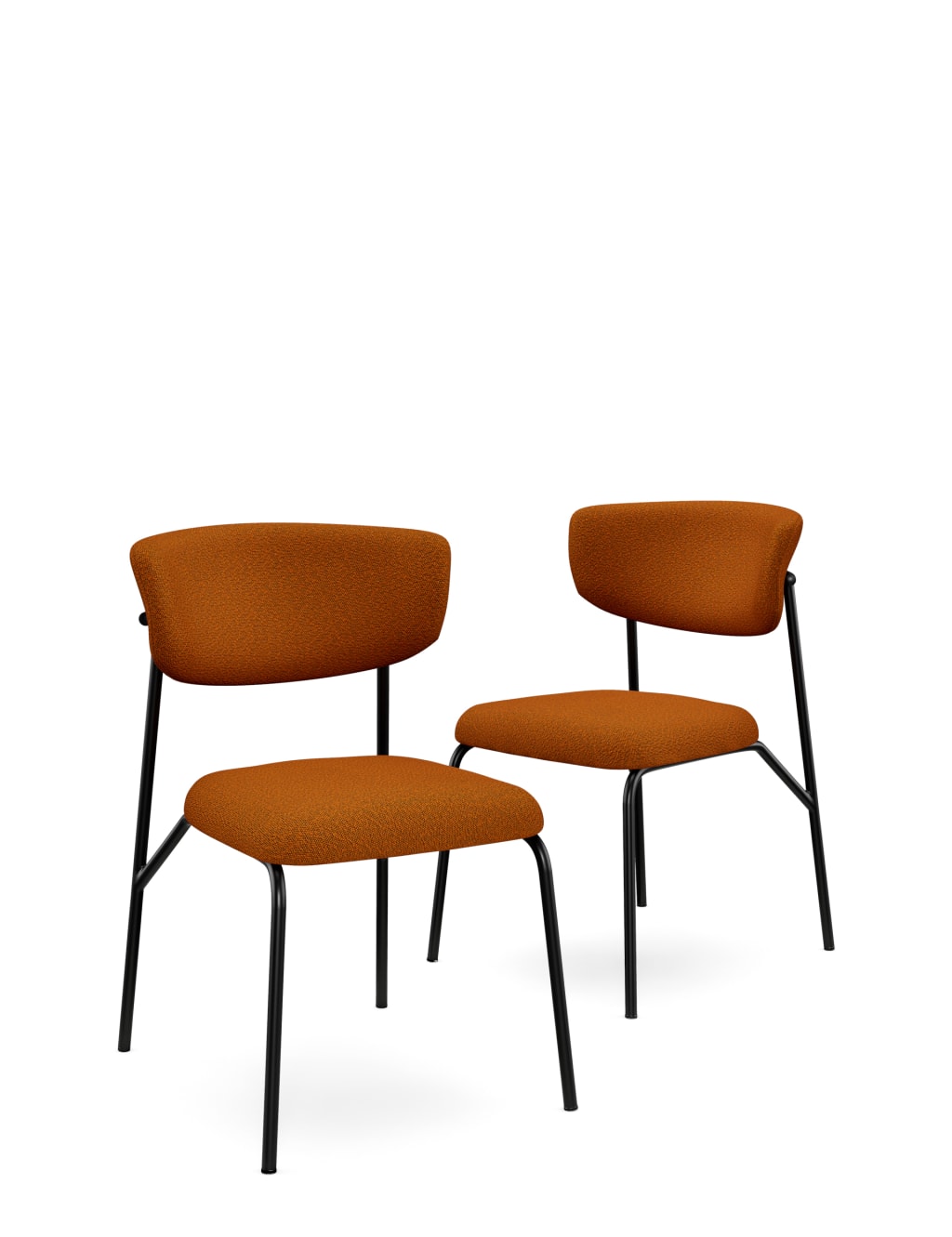 Set of 2 Lucas Bouclé Dining Chairs 2 of 7