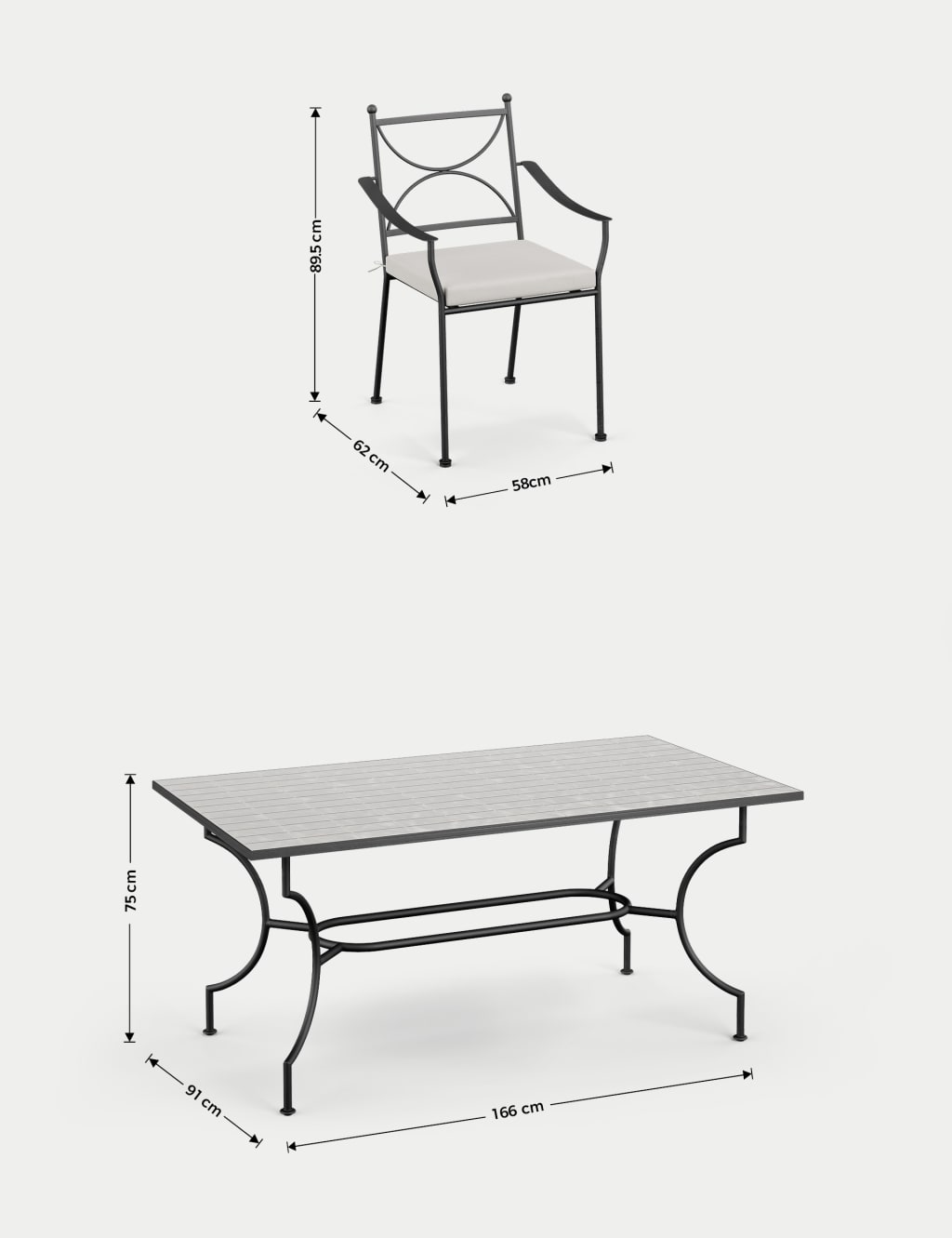 Pembroke 6 Seater Garden Dining Table & Chairs 6 of 6