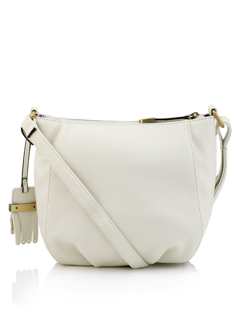 Faux Leather Scallop Trim Across Body Bag 4 of 5
