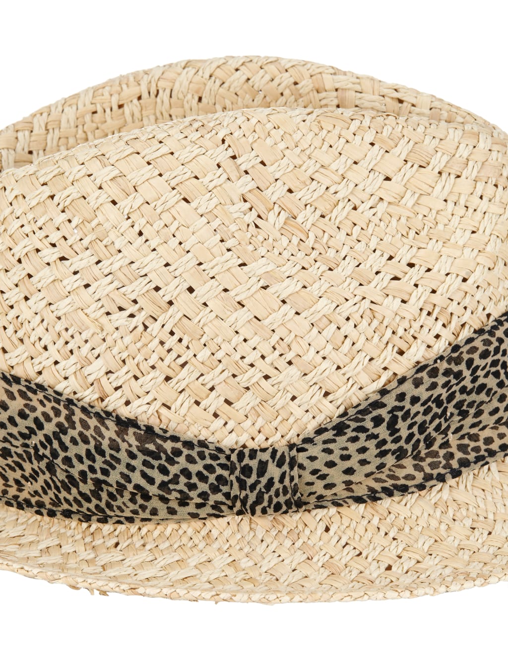 Animal Print Scarf Trim Trilby Hat 3 of 3