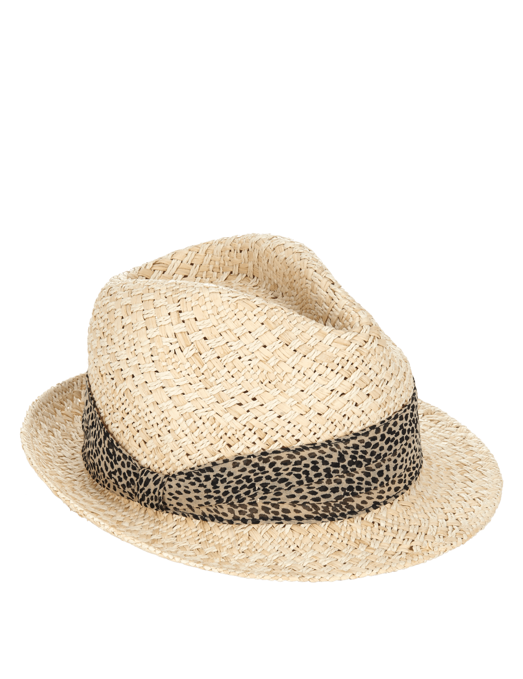 Animal Print Scarf Trim Trilby Hat 2 of 3