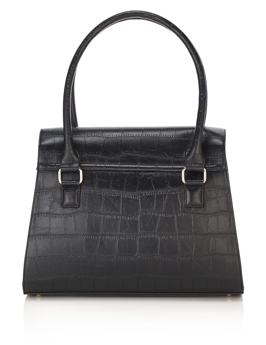 Faux Leather Twist Lock Tote Bag M S Collection M S