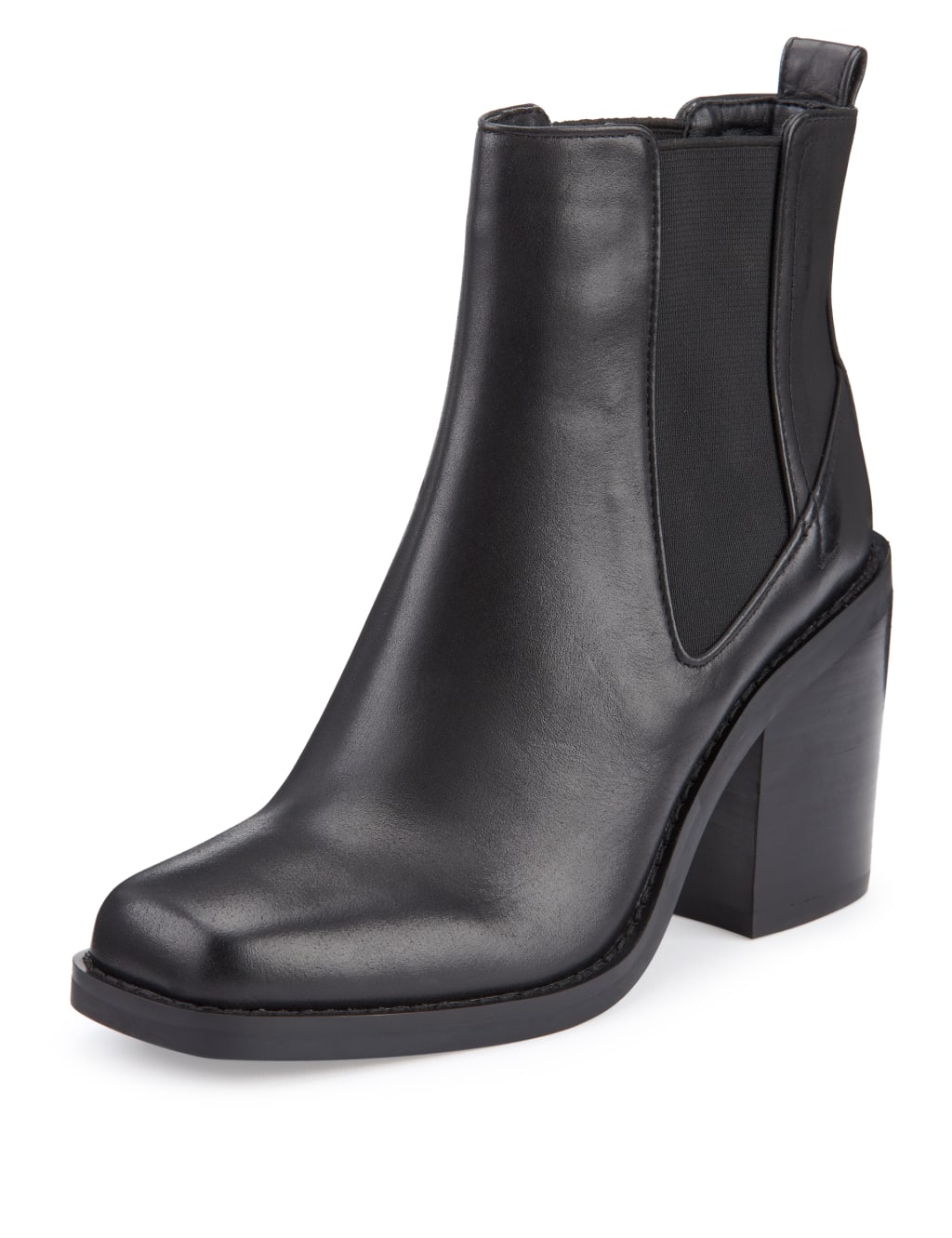 Leather Square Toe Chelsea Boots with Insolia Autograph M S