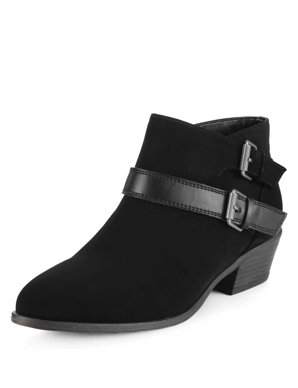 Low Cut Double Strap Wide Fit Ankle Boots with Insolia® 1 of 4