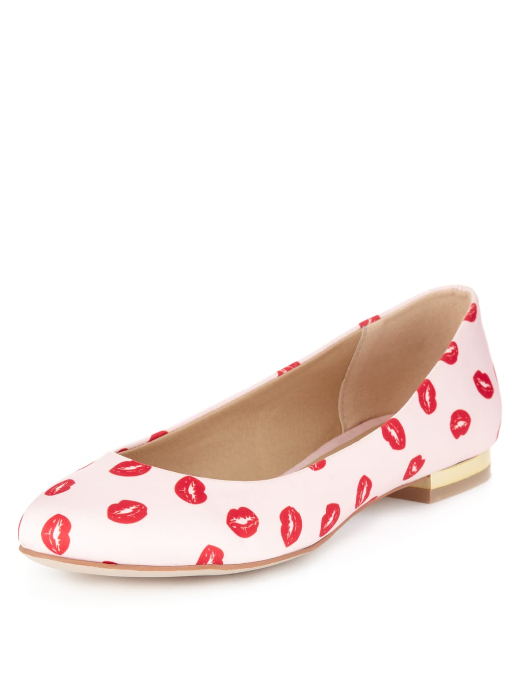 Lip Print Round Toe Pumps with Insolia Flex M S Collection M S