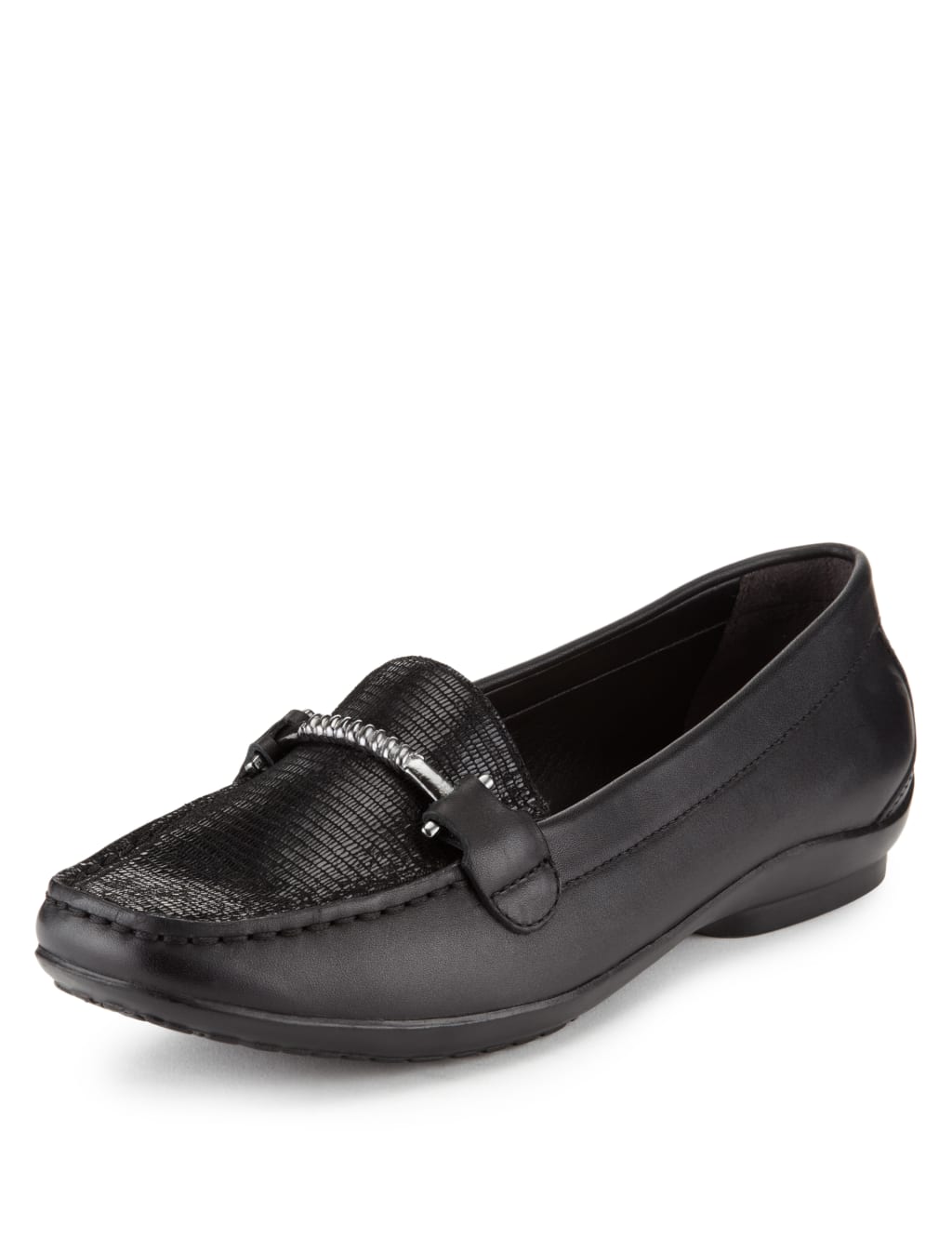 Leather Metal Trim Moccasins Footglove M S