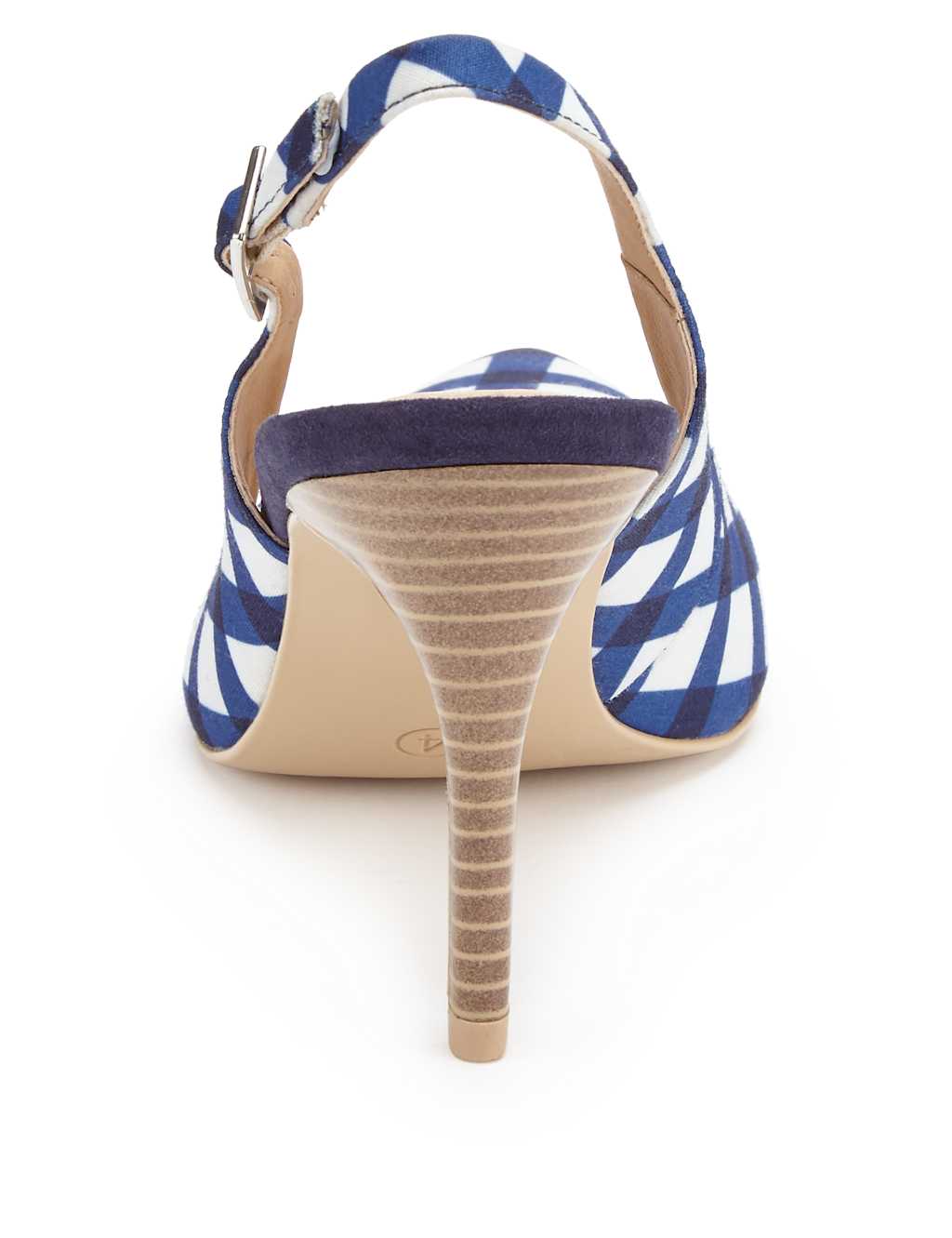 High Cut Checked Slingback Court Shoes with Insolia® 3 of 4