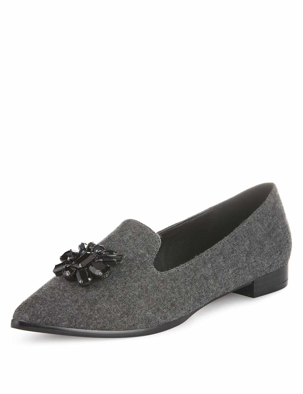Gem Embellished Pointed Toe Flat Loafers with Insolia Flex® 1 of 4
