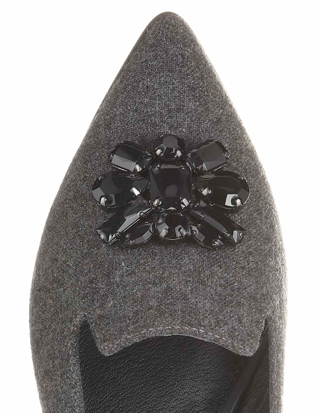 Gem Embellished Pointed Toe Flat Loafers with Insolia Flex® 4 of 4