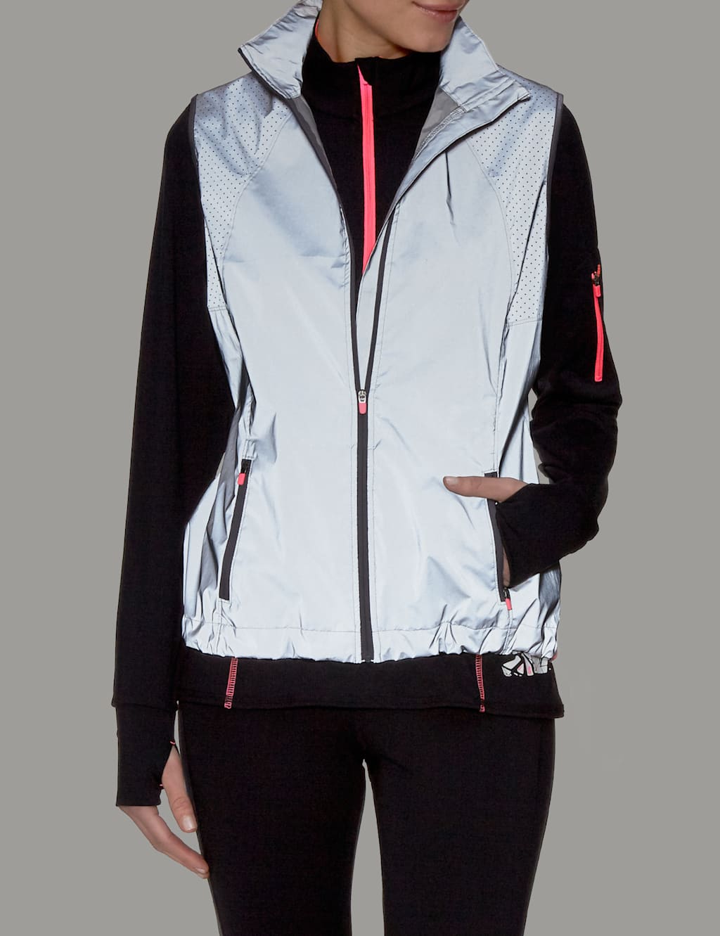 Reflective Showerproof Funnel Neck Gilet 6 of 6