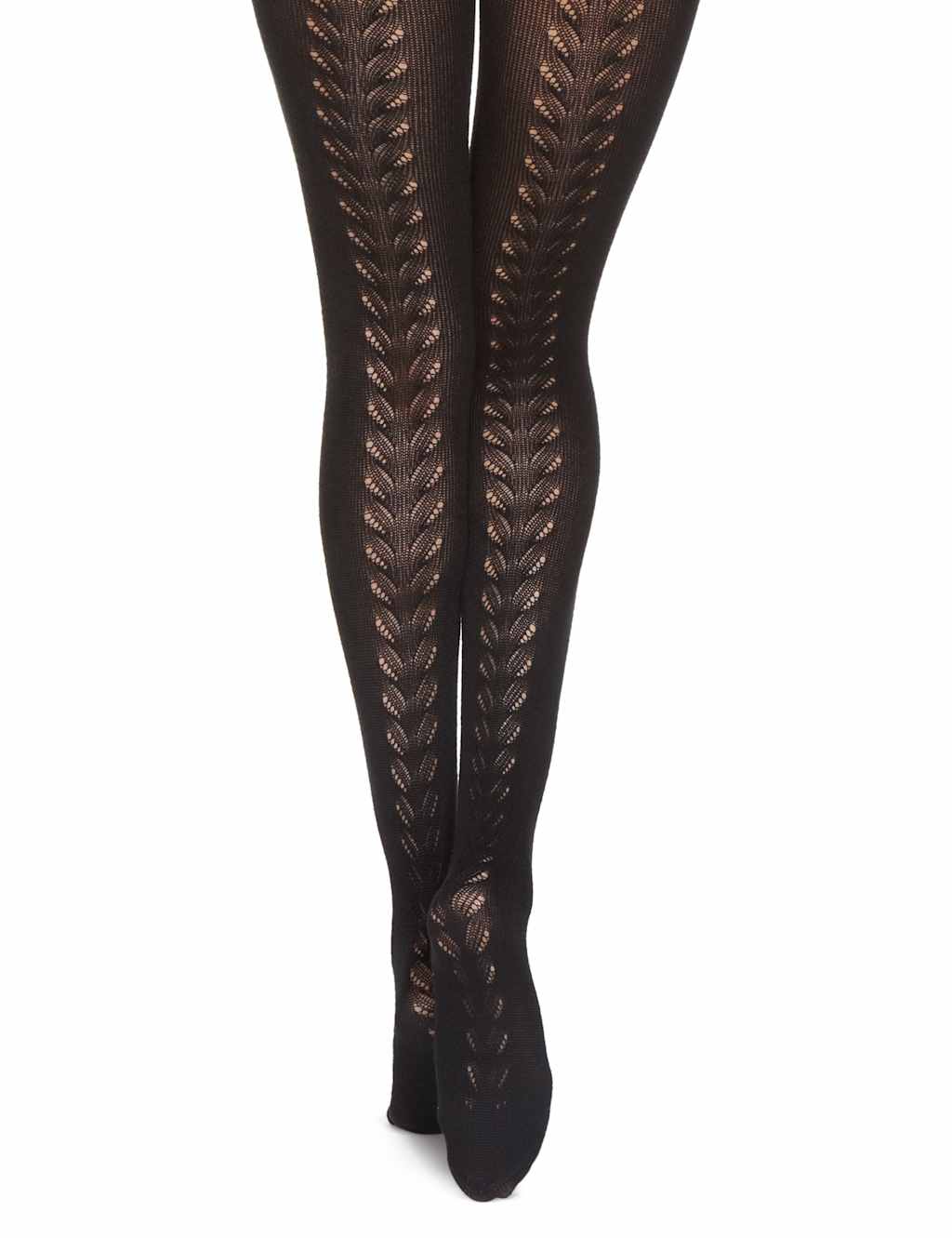40 Denier Luxury Leaf design Opaque Tights 4 of 4