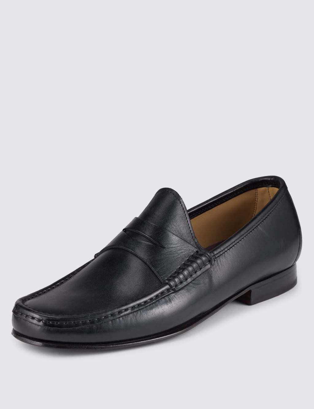 Leather Penny Slip on Loafers M S SARTORIAL M S