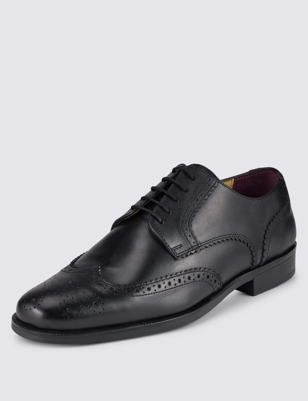 Leather Brogue Shoes M S Collection Luxury M S