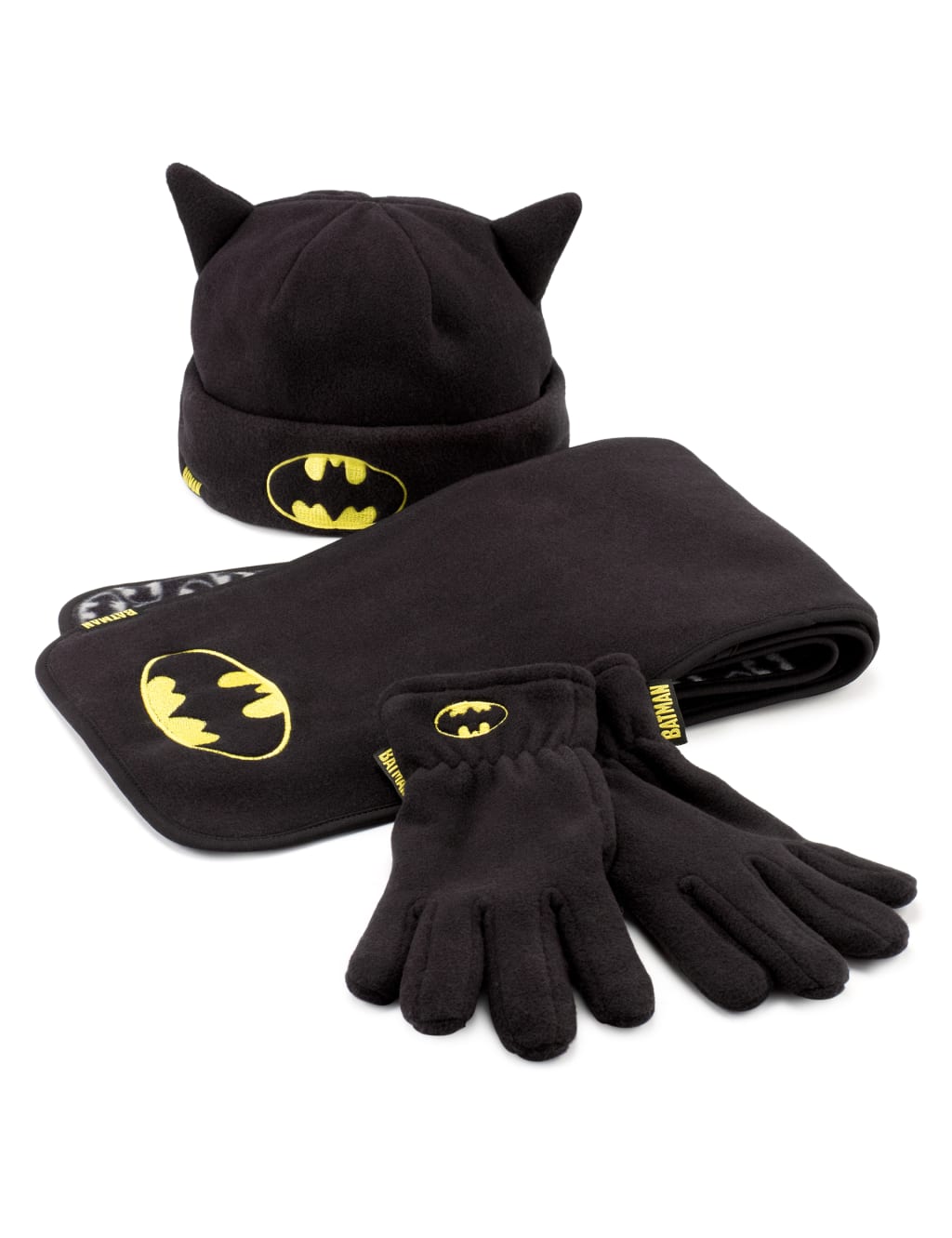 Batman Hat Scarf Gloves Set Older Boys M S