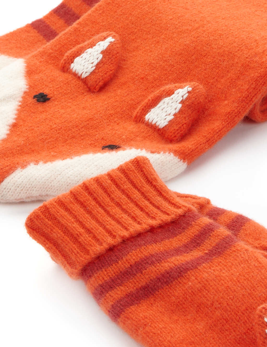 2 Piece Wool Rich Fox Scarf & Mittens Set with Cashmere 3 of 4