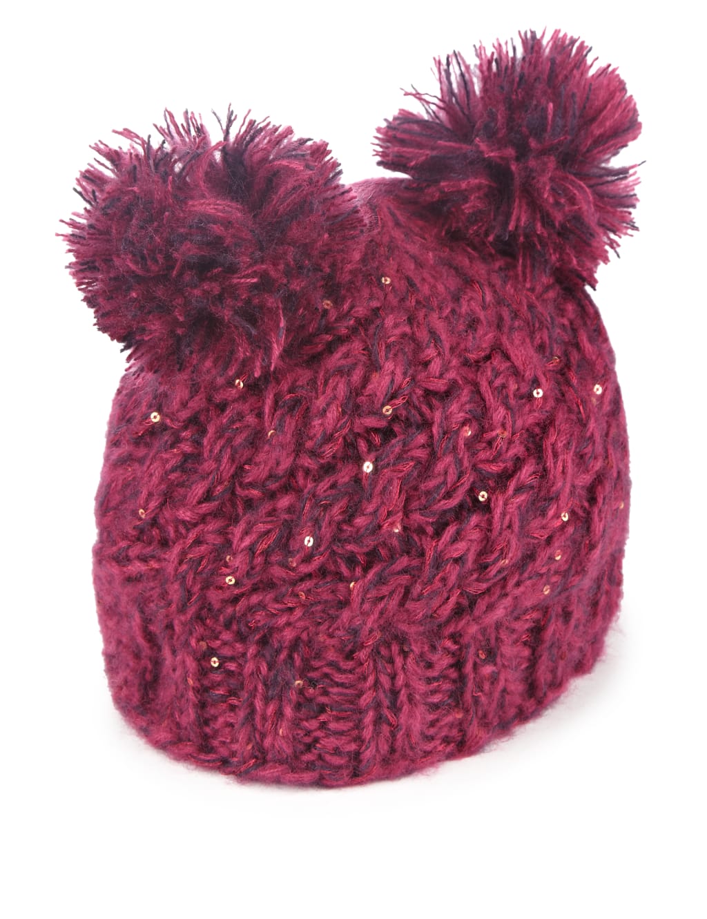 Sequin Embellished Pom-Pom Beanie Hat (Older Girls) 1 of 1