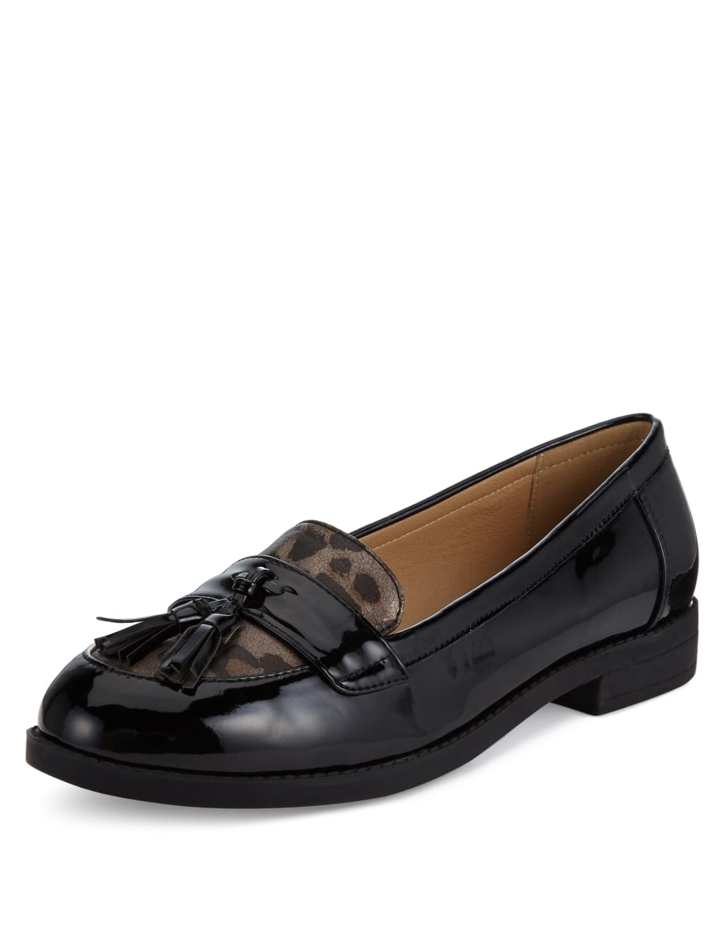 Marks and spencer leopard print loafers hotsell