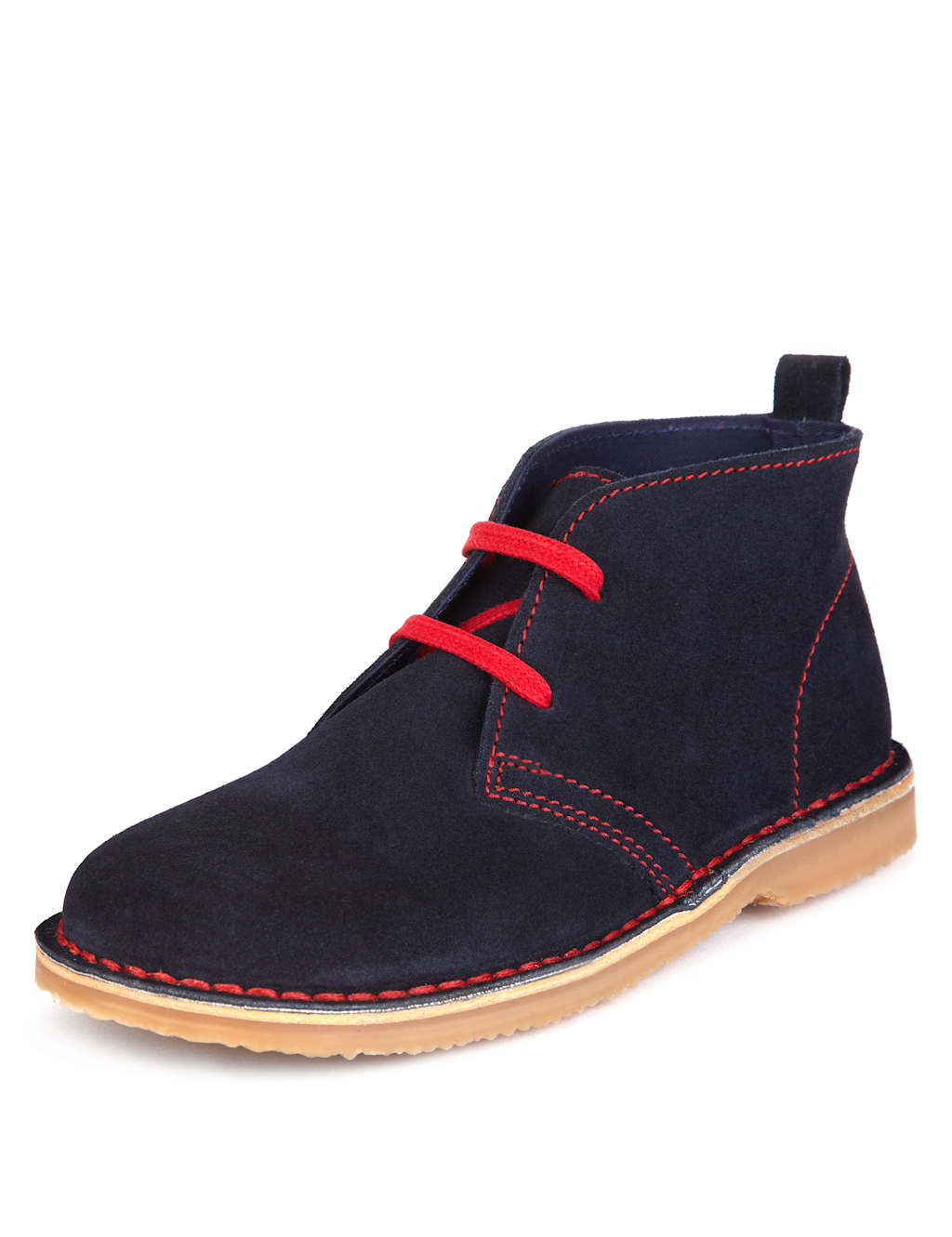 Suede Contrast Lace Up Desert Boots 1 of 5