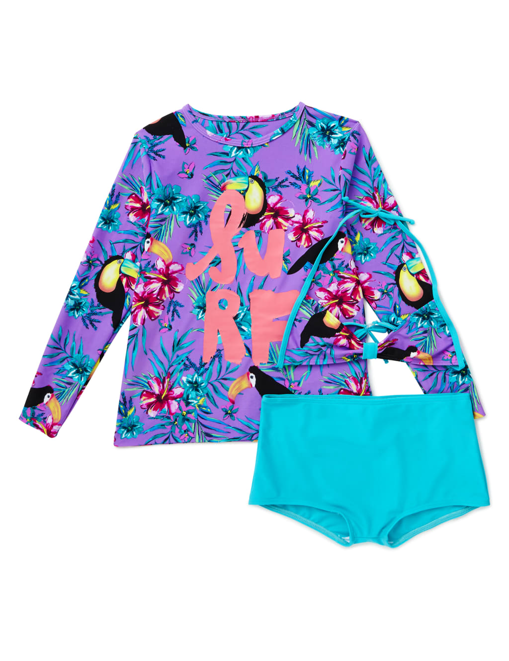 3 Piece Tropical Surf Floral Swimsuit with Chlorine Resistant & Lycra® Xtra Life™ (5-14 Years) 1 of 6