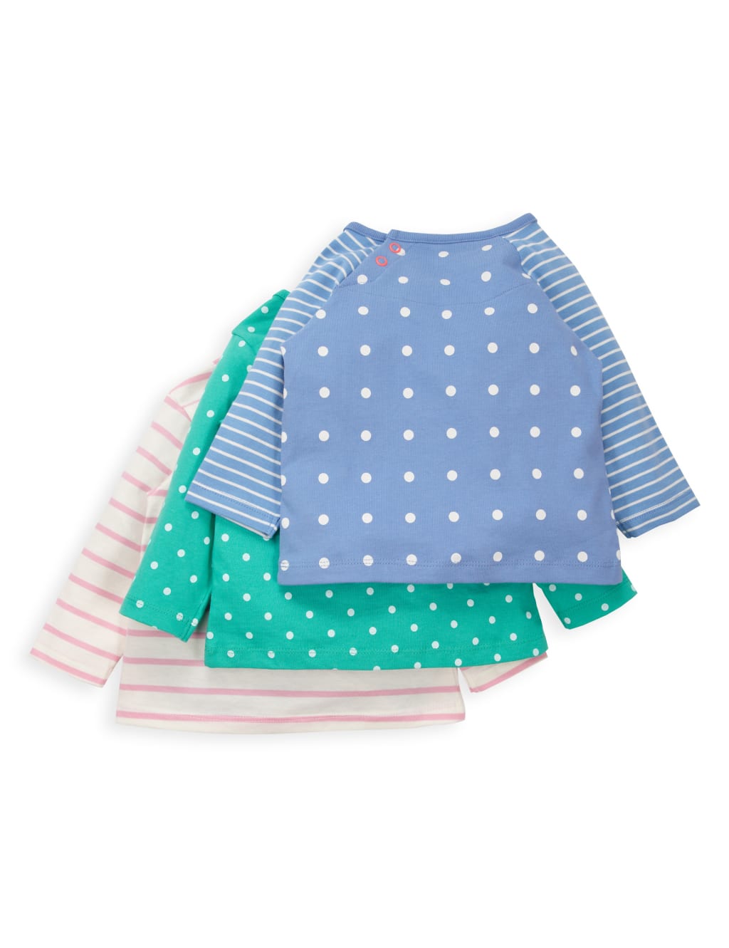 3 Pack Pure Cotton Spotted & Striped T-Shirts 2 of 4