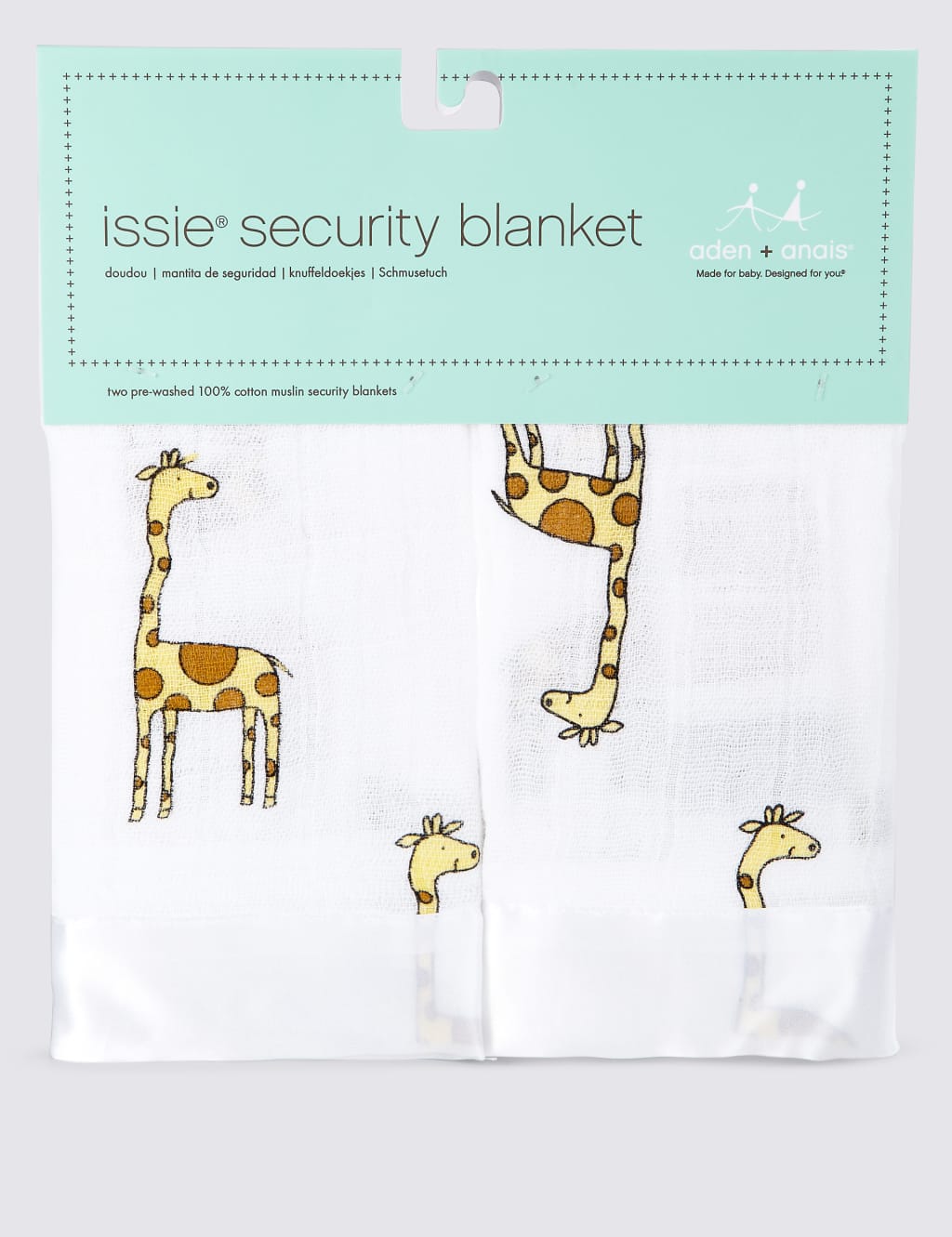 2 Pack Issie Security Duke Giraffe Print Blankets aden anais M S